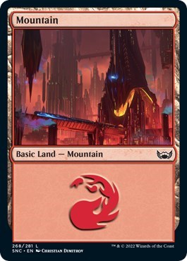 Mountain (268) (Streets of New Capenna) Light Play Foil