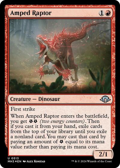 Amped Raptor (Ripple Foil) (Modern Horizons 3) Near Mint Foil