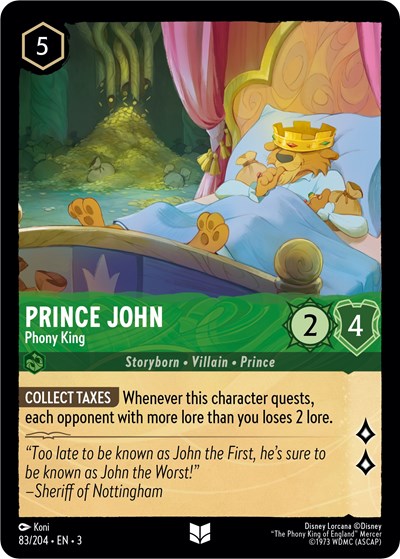 Prince John - Phony King (Into the Inklands) Near Mint