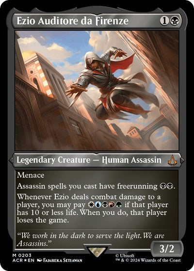 Ezio Auditore da Firenze (Foil Etched) (Universes Beyond: Assassin's Creed) Light Play Foil