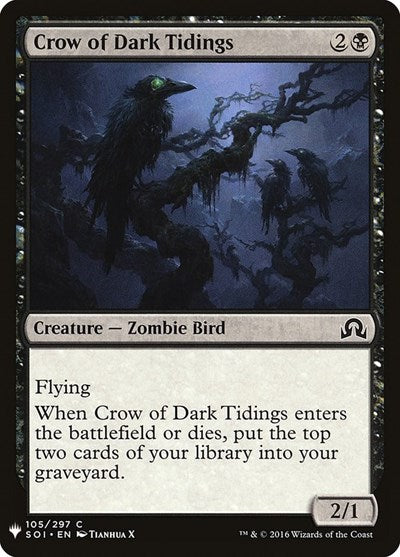 Crow of Dark Tidings (Mystery Booster) Medium Play