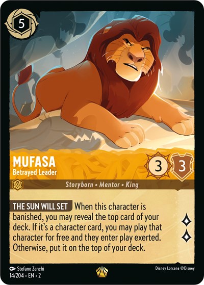 Mufasa - Betrayed Leader (Rise of the Floodborn) Near Mint Cold Foil