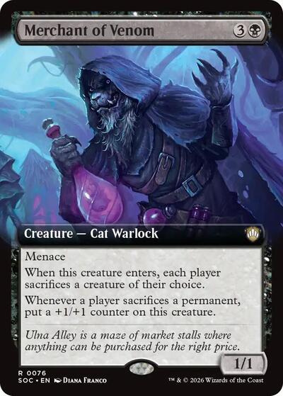 Merchant of Venom (Extended Art) (Commander: Secrets of Strixhaven) Light Play