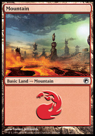 Mountain (244) (Scars of Mirrodin) Medium Play Foil
