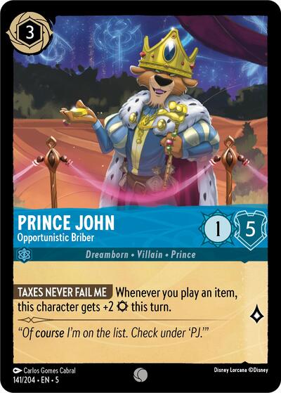 Prince John - Opportunistic Briber (Shimmering Skies) Near Mint Cold Foil