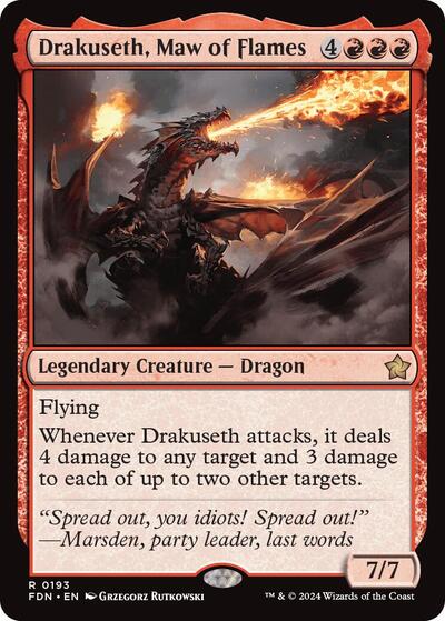 Drakuseth, Maw of Flames (Foundations) Near Mint Foil