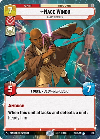 Mace Windu Party Crasher (Hyperspace) (Spark of Rebellion) Near Mint Foil