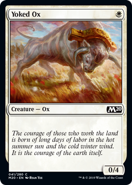 Yoked Ox (Magic 2020 Core Set) Medium Play