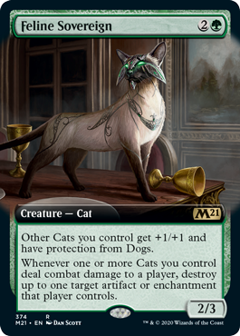 Feline Sovereign (Extended Art) (Magic 2021 Core Set) Medium Play