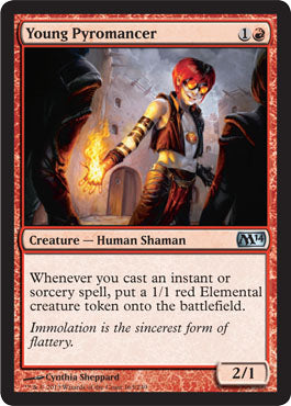 Young Pyromancer (Magic 2014 Core Set) Heavy Play Foil