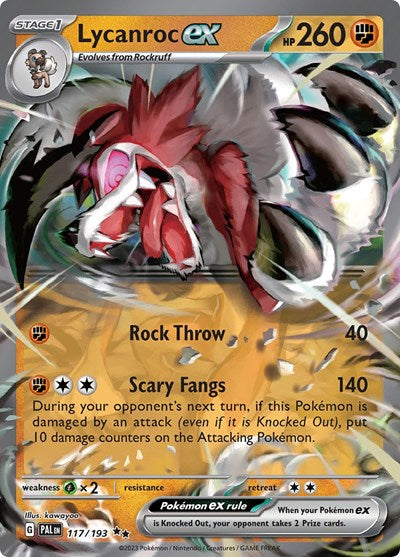 Lycanroc ex (SV02: Paldea Evolved) Near Mint Holofoil