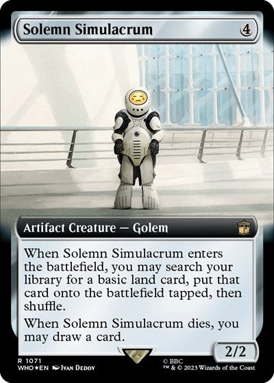 Solemn Simulacrum (Extended Art) (Surge Foil) (Universes Beyond: Doctor Who) Near Mint Foil
