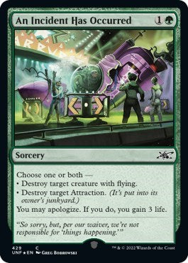 An Incident Has Occurred (Galaxy Foil) (Unfinity) Light Play Foil