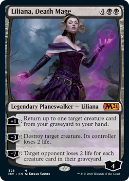 Liliana, Death Mage (Magic 2021 Core Set) Medium Play Foil