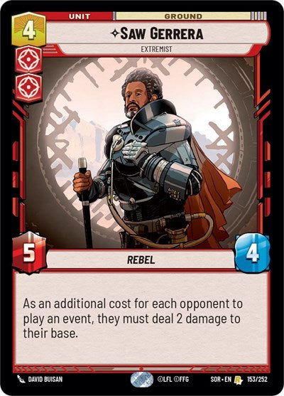 Saw Gerrera Extremist (Spark of Rebellion) Near Mint Foil