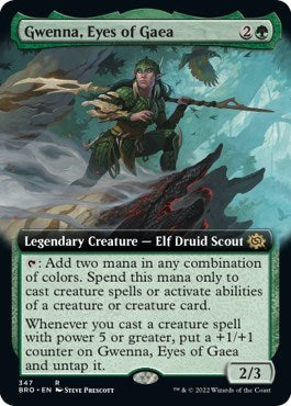 Gwenna, Eyes of Gaea (Extended Art) (The Brothers' War) Light Play Foil