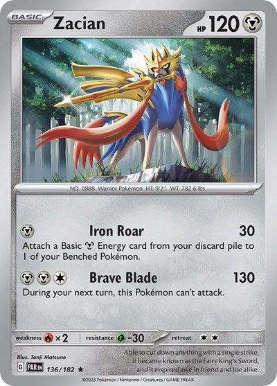 Zacian (Scarlet and Violet: Paradox Rift) Near Mint Holofoil
