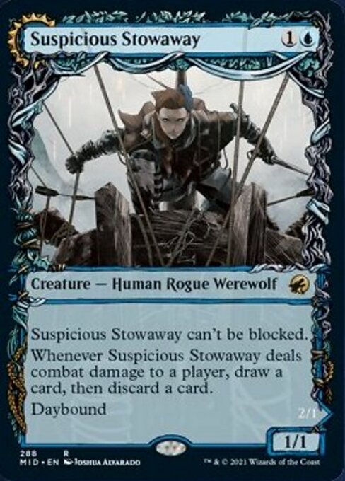 Suspicious Stowaway / Seafaring Werewolf (Showcase) (Innistrad: Midnight Hunt) Light Play Foil