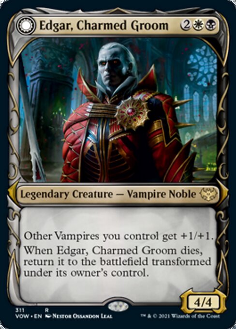 Edgar, Charmed Groom / Edgar Markov's Coffin (Showcase) (Innistrad: Crimson Vow) Medium Play Foil
