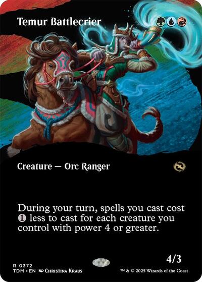 Temur Battlecrier (Borderless) (Tarkir: Dragonstorm) Light Play Foil