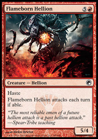 Flameborn Hellion (Scars of Mirrodin) Medium Play Foil