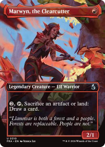 Marwyn, the Clearcutter (Borderless) (Reality Fracture) Near Mint Foil