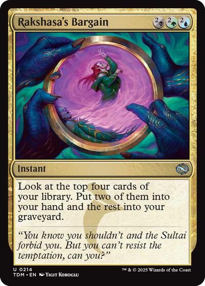 Rakshasa's Bargain (Tarkir: Dragonstorm) Light Play Foil