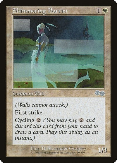 Shimmering Barrier (Urza's Saga) Light Play