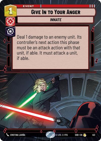 Give In to Your Anger (Hyperspace) (Shadows of the Galaxy) Near Mint Foil
