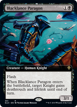 Blacklance Paragon (Extended Art) (Throne of Eldraine) Light Play Foil