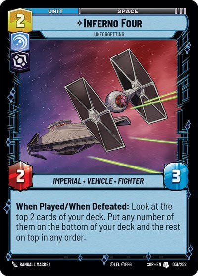 Inferno Four Unforgetting (Spark of Rebellion) Near Mint Foil