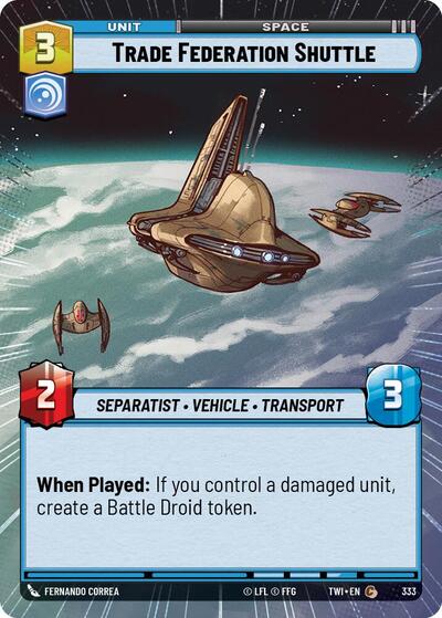 Trade Federation Shuttle (Hyperspace) (Twilight of the Republic) Near Mint Foil