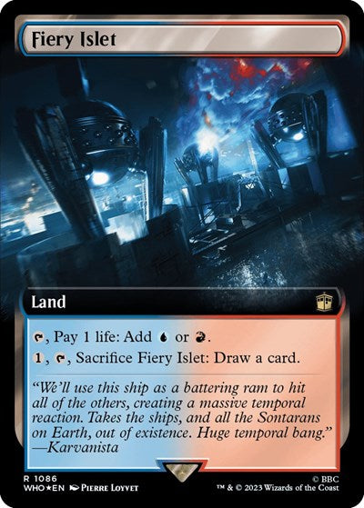 Fiery Islet (Extended Art) (Surge Foil) (Universes Beyond: Doctor Who) Near Mint Foil