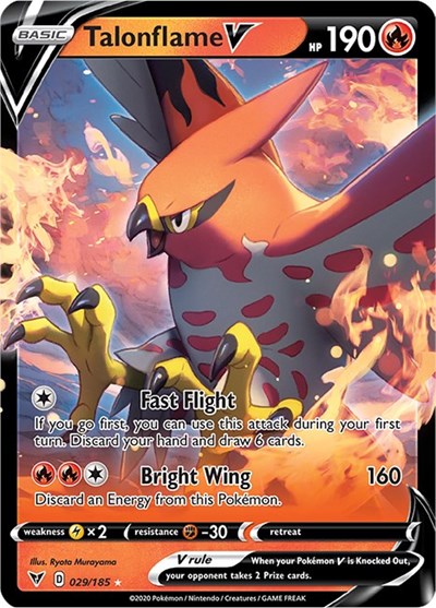 Talonflame V (SWSH04: Vivid Voltage) Light Play Holofoil