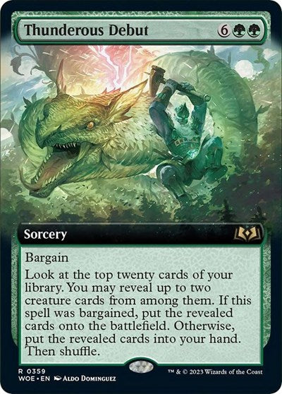 Thunderous Debut (Extended Art) (Wilds of Eldraine) Light Play Foil
