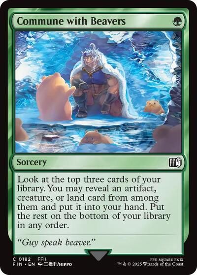 Commune with Beavers (Universes Beyond: FINAL FANTASY) Light Play Foil