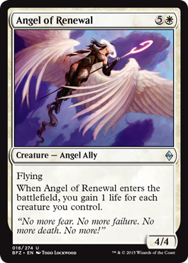 Angel of Renewal (Battle for Zendikar) Light Play