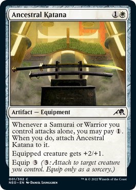 Ancestral Katana (Kamigawa: Neon Dynasty) Light Play Foil