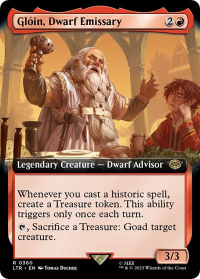 Gloin, Dwarf Emissary (Extended Art) (Universes Beyond: The Lord of the Rings: Tales of Middle-earth) Light Play