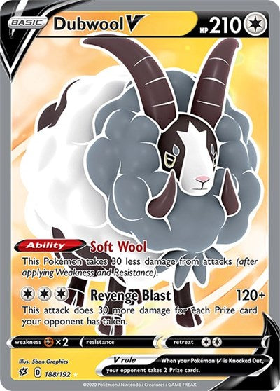 Dubwool V (Full Art) (SWSH02: Rebel Clash) Near Mint Holofoil