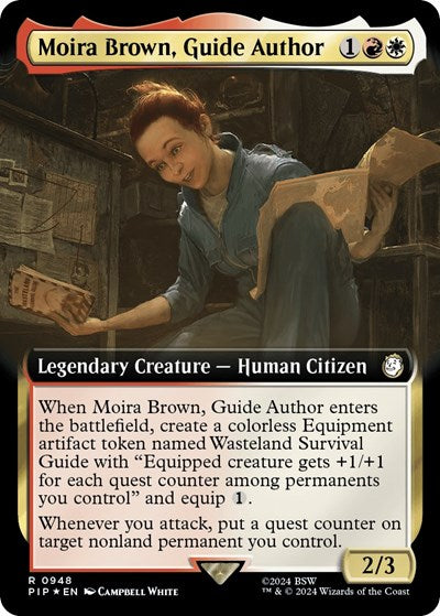 Moira Brown, Guide Author (Extended Art) (Surge Foil) (Universes Beyond: Fallout) Light Play Foil