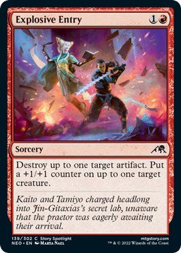 Explosive Entry (Kamigawa: Neon Dynasty) Light Play Foil