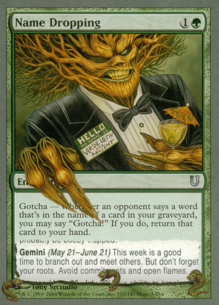 Name Dropping (Unhinged) Near Mint