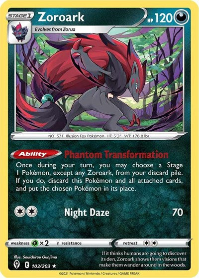 Zoroark (SWSH07: Evolving Skies) Light Play Holofoil