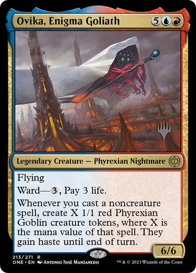 Ovika, Enigma Goliath (Promo Pack: Phyrexia: All Will Be One) Near Mint Foil