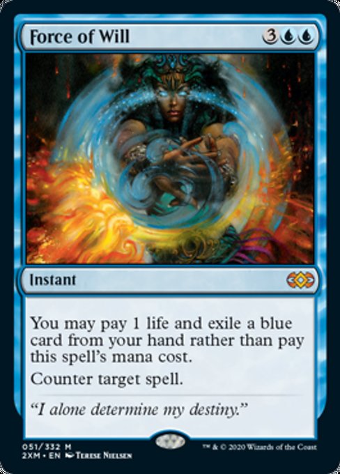 Force of Will (Double Masters) Medium Play Foil
