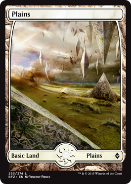 Plains (253) (Full Art) (Battle for Zendikar) Medium Play Foil