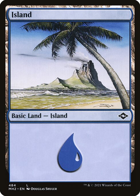 Island (484) (Foil Etched) (Modern Horizons 2) Medium Play Foil