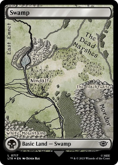Swamp (0717) (Surge Foil) (Universes Beyond: The Lord of the Rings: Tales of Middle-earth) Medium Play Foil