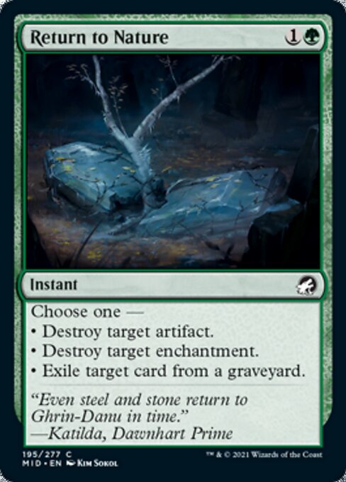 Return to Nature (Innistrad: Midnight Hunt) Light Play Foil